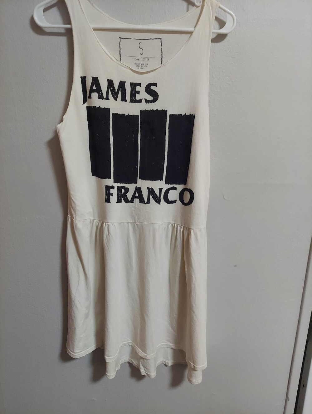James Franco Graphic Ivory Tank Dress